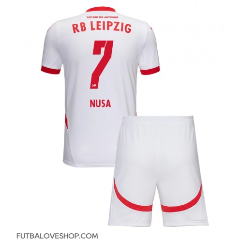 Dres RB Leipzig Antonio Nusa #7 Domáci pre deti 2024-25 Krátky Rukáv (+ trenírky)